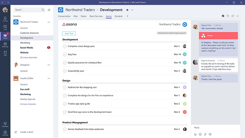 Project management software integrated with Microsoft Teams